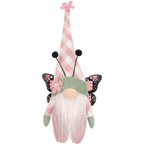 SKRZAT GNOM MOTYL RÓŻOWY 25CM DEKORACJA WIOSENNA SKRZAT GNOM MOTYL RÓŻOWY 25CM DEKORACJA WIOSENNA