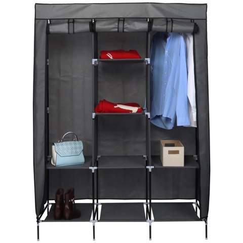 SZAFA TEKSTYLNA GARDEROBA 127x45x172CM CIEMNOSZARA 45221 SZAFA TEKSTYLNA GARDEROBA 127x45x172CM CIEMNOSZARA 45221