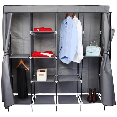 SZAFA TEKSTYLNA GARDEROBA 168x45x172CM CIEMNOSZARA 45238 SZAFA TEKSTYLNA GARDEROBA 168x45x172CM CIEMNOSZARA 45238
