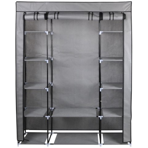 SZAFA TEKSTYLNA GARDEROBA 175x133x43CM CIEMNO-SZARA 28873 SZAFA TEKSTYLNA GARDEROBA 175x133x43CM CIEMNO-SZARA 28873