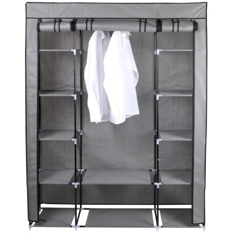 SZAFA TEKSTYLNA GARDEROBA 175x133x43CM CIEMNO-SZARA 28873 SZAFA TEKSTYLNA GARDEROBA 175x133x43CM CIEMNO-SZARA 28873