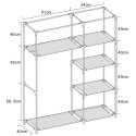 SZAFA TEKSTYLNA GARDEROBA 90x45x170CM CIEMNO-SZARA 8811