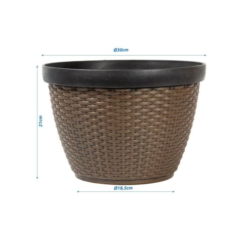 DONICZKA PLASTIKOWA RATANOWA ŚR.30,5CM SASKA GARDEN DONICZKA PLASTIKOWA RATANOWA ŚR.30,5CM SASKA GARDEN