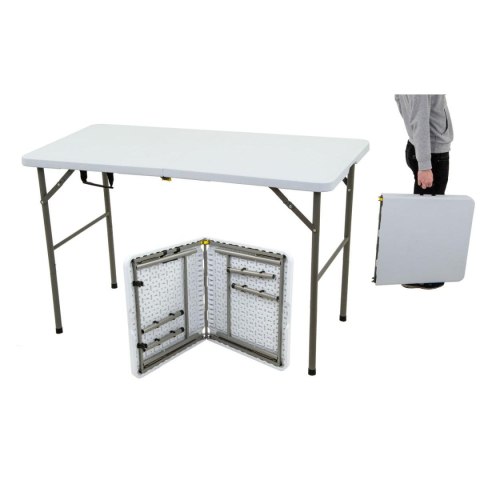 STÓŁ CATERINGOWY SKŁADANY W WALIZKĘ 120x60CM 100KG BIAŁY STÓŁ CATERINGOWY SKŁADANY W WALIZKĘ 120x60CM 100KG BIAŁY