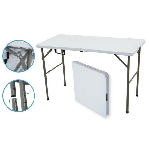 STÓŁ CATERINGOWY SKŁADANY W WALIZKĘ 120x60CM 100KG BIAŁY STÓŁ CATERINGOWY SKŁADANY W WALIZKĘ 120x60CM 100KG BIAŁY