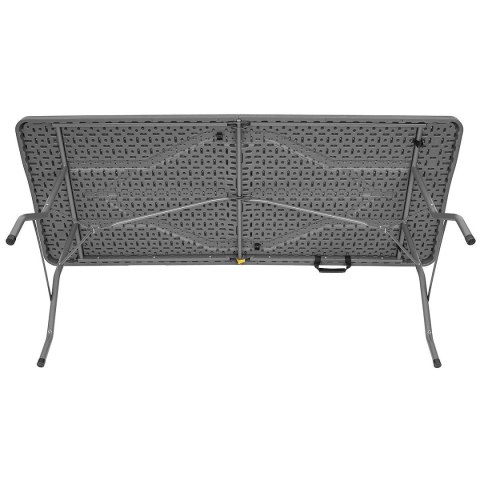 STÓŁ CATERINGOWY SKŁADANY W WALIZKĘ 180x74CM MAX.100KG WOODLAND DESKA CIEMNY SZARY STÓŁ CATERINGOWY SKŁADANY W WALIZKĘ 180x74CM MAX.100KG WOODLAND DESKA CIEMNY SZARY