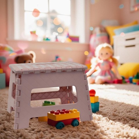 STOŁEK TABORET ANTYPOŚLIZGOWY SKŁADANY RÓŻOWY STOŁEK TABORET ANTYPOŚLIZGOWY SKŁADANY RÓŻOWY