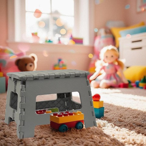 STOŁEK TABORET ANTYPOŚLIZGOWY SKŁADANY SZARY STOŁEK TABORET ANTYPOŚLIZGOWY SKŁADANY SZARY