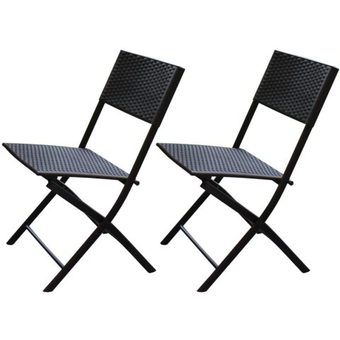 ZESTAW MEBLI BALKONOWYCH STÓŁ 58X58X70CM I 2 KRZESŁA CZARNY ZESTAW MEBLI BALKONOWYCH STÓŁ 58X58X70CM I 2 KRZESŁA CZARNY