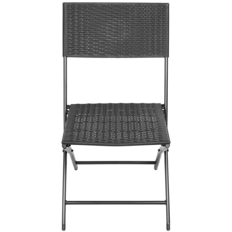 ZESTAW MEBLI BALKONOWYCH STÓŁ 58X58X70CM I 2 KRZESŁA CZARNY ZESTAW MEBLI BALKONOWYCH STÓŁ 58X58X70CM I 2 KRZESŁA CZARNY