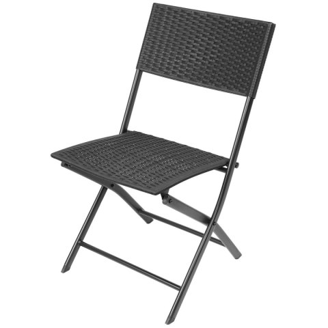 ZESTAW MEBLI BALKONOWYCH STÓŁ 58X58X70CM I 2 KRZESŁA CZARNY ZESTAW MEBLI BALKONOWYCH STÓŁ 58X58X70CM I 2 KRZESŁA CZARNY