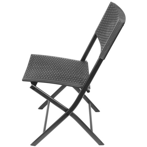 ZESTAW MEBLI BALKONOWYCH STÓŁ 58X58X70CM I 2 KRZESŁA CZARNY ZESTAW MEBLI BALKONOWYCH STÓŁ 58X58X70CM I 2 KRZESŁA CZARNY