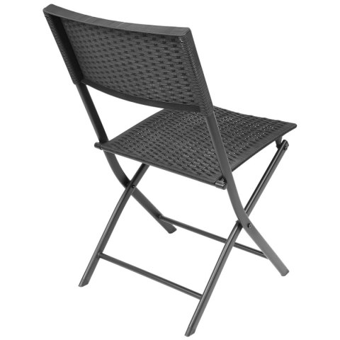 ZESTAW MEBLI BALKONOWYCH STÓŁ 58X58X70CM I 2 KRZESŁA CZARNY ZESTAW MEBLI BALKONOWYCH STÓŁ 58X58X70CM I 2 KRZESŁA CZARNY