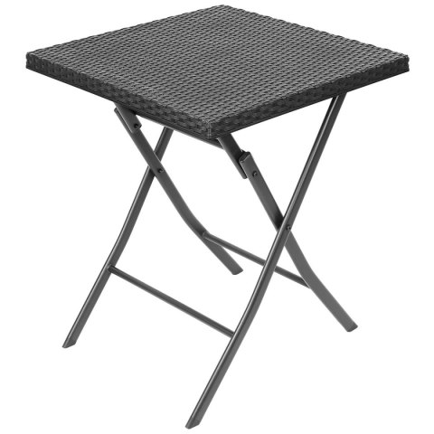 ZESTAW MEBLI BALKONOWYCH STÓŁ 58X58X70CM I 2 KRZESŁA CZARNY ZESTAW MEBLI BALKONOWYCH STÓŁ 58X58X70CM I 2 KRZESŁA CZARNY