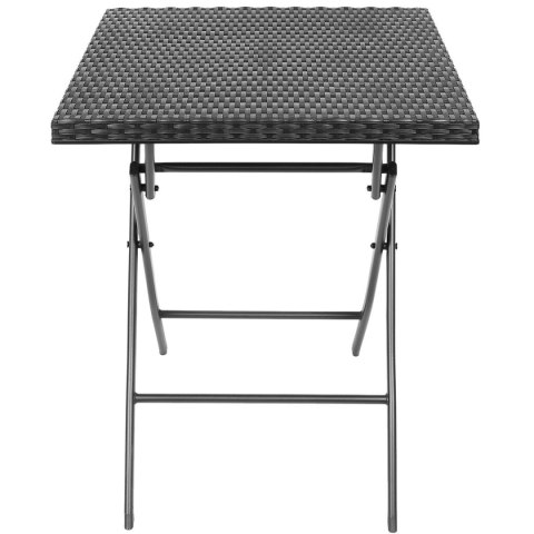 ZESTAW MEBLI BALKONOWYCH STÓŁ 58X58X70CM I 2 KRZESŁA CZARNY ZESTAW MEBLI BALKONOWYCH STÓŁ 58X58X70CM I 2 KRZESŁA CZARNY