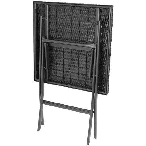 ZESTAW MEBLI BALKONOWYCH STÓŁ 58X58X70CM I 2 KRZESŁA CZARNY ZESTAW MEBLI BALKONOWYCH STÓŁ 58X58X70CM I 2 KRZESŁA CZARNY