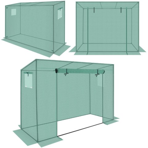 SZKLARNIA DO POMIDORÓW OGÓRKÓW 200x77x168-150CM PE ZIELONA SZKLARNIA DO POMIDORÓW OGÓRKÓW 200x77x168-150CM PE ZIELONA