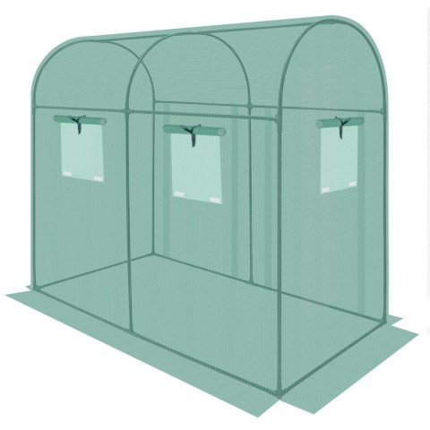 SZKLARNIA TUNEL OGRODOWY DWA WEJŚCIA DO POMIDORÓW I OGÓRKÓW 200x100x180CM ZIELONY SZKLARNIA TUNEL OGRODOWY DWA WEJŚCIA DO POMIDORÓW I OGÓRKÓW 200x100x180CM ZIELONY