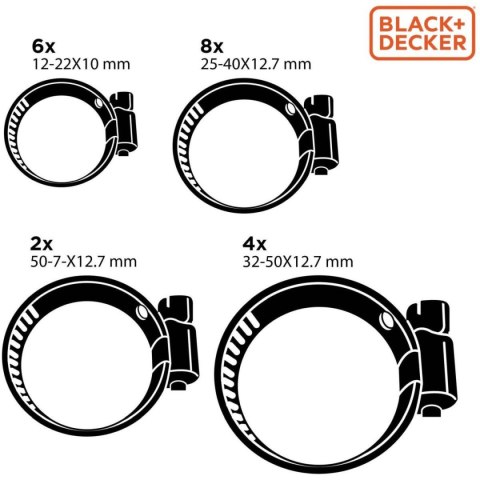 OPASKA ŚLIMAKOWA OBEJMA ZACISKOWA 20SZT BLACK + DECKER OPASKA ŚLIMAKOWA OBEJMA ZACISKOWA 20SZT BLACK + DECKER