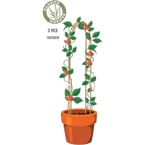 PODPORA DO ROŚLIN BAMBUSOWA ŁUK 78CM 3SZT PROGARDEN PODPORA DO ROŚLIN BAMBUSOWA ŁUK 78CM 3SZT PROGARDEN