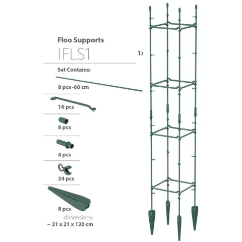 PODPORA DO ROŚLIN FLOO SUPPORTS 21x21x120CM ZIELONY LEŚNY PODPORA DO ROŚLIN FLOO SUPPORTS 21x21x120CM ZIELONY LEŚNY