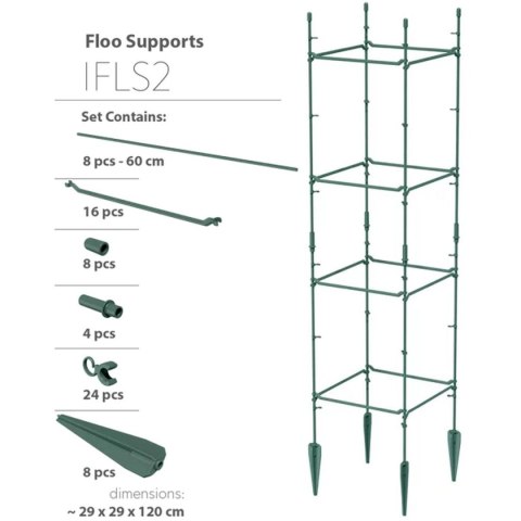 PODPORA DO ROŚLIN FLOO SUPPORTS 29x29x120 CM ZIELONY LEŚNY PODPORA DO ROŚLIN FLOO SUPPORTS 29x29x120 CM ZIELONY LEŚNY