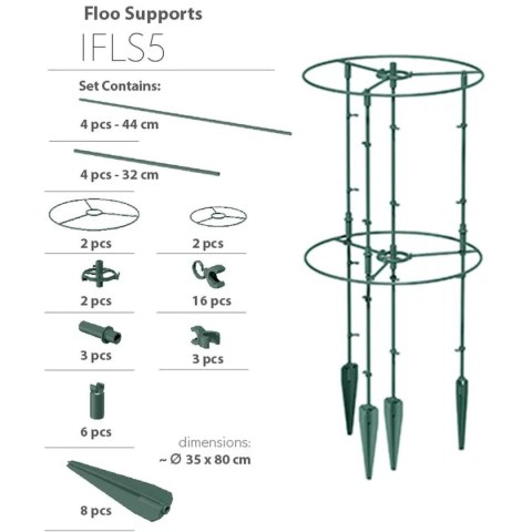 PODPORA DO ROŚLIN FLOO SUPPORTS ŚR. 25 I 35CM ZIELONY LEŚNY PODPORA DO ROŚLIN FLOO SUPPORTS ŚR. 25 I 35CM ZIELONY LEŚNY