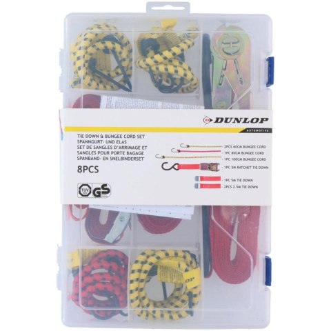 TAŚMY GUMY DO MOCOWANIA BAGAŻU HAKI 8SZT DUNLOP BOX TAŚMY GUMY DO MOCOWANIA BAGAŻU HAKI 8SZT DUNLOP BOX