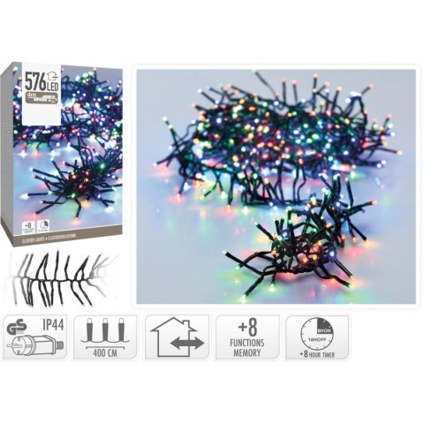 LAMPKI CHOINKOWE ŁAŃCUCH ŚWIETLNY 576 LED TIMER MULTIKOLOR LAMPKI CHOINKOWE ŁAŃCUCH ŚWIETLNY 576 LED TIMER MULTIKOLOR