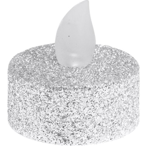 ZESTAW 6 ŚWIECZEK LAMPEK TEA LIGHT LED SREBRNY BROKAT ZESTAW 6 ŚWIECZEK LAMPEK TEA LIGHT LED SREBRNY BROKAT