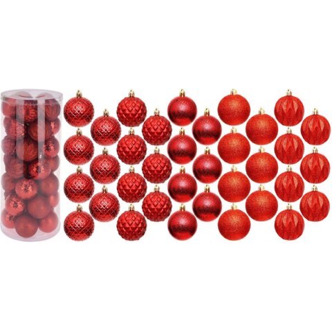 BOMBKA DEKORACYJNA PLASTIKOWA 6CM SET 35 SZT CZERWONA BOMBKA DEKORACYJNA PLASTIKOWA 6CM SET 35 SZT CZERWONA