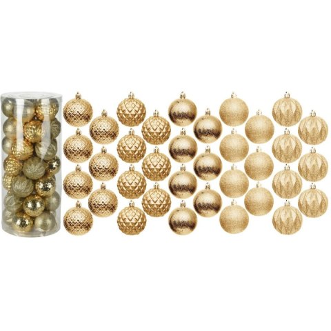 BOMBKA DEKORACYJNA PLASTIKOWA 6CM SET 35 SZT ZŁOTA BOMBKA DEKORACYJNA PLASTIKOWA 6CM SET 35 SZT ZŁOTA