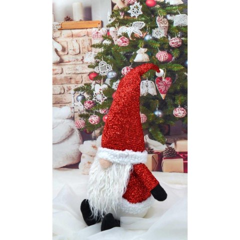 BROKATOWY SKRZAT GNOM DEKORACYJNY 50CM CZERWONY BROKATOWY SKRZAT GNOM DEKORACYJNY 50CM CZERWONY