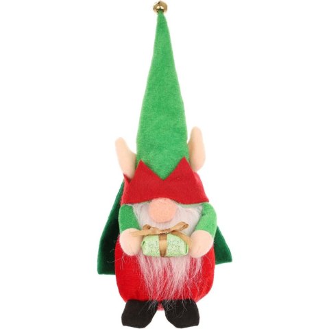 ELF DEKORACYJNY 28CM Z PREZENTEM I WORKIEM NA PLECACH NA PREZENT ELF DEKORACYJNY 28CM Z PREZENTEM I WORKIEM NA PLECACH NA PREZENT