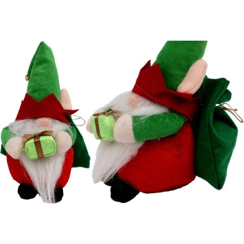 ELF DEKORACYJNY 28CM Z PREZENTEM I WORKIEM NA PLECACH NA PREZENT ELF DEKORACYJNY 28CM Z PREZENTEM I WORKIEM NA PLECACH NA PREZENT