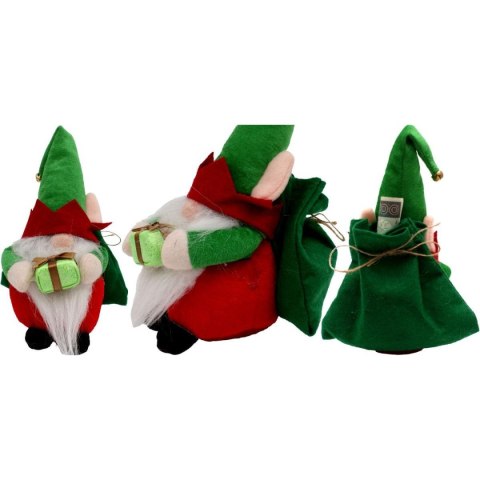 ELF DEKORACYJNY 28CM Z PREZENTEM I WORKIEM NA PLECACH NA PREZENT ELF DEKORACYJNY 28CM Z PREZENTEM I WORKIEM NA PLECACH NA PREZENT