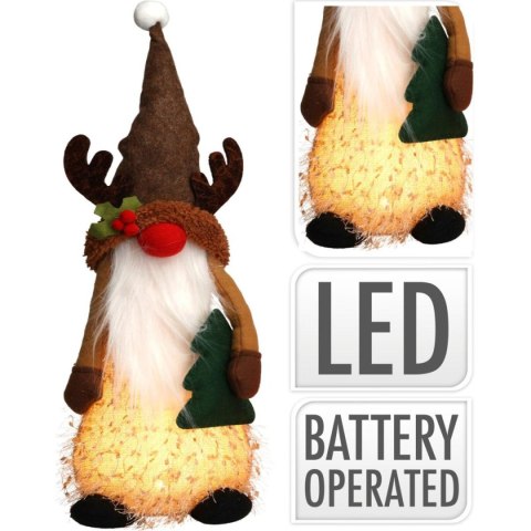 FIGURKA DEKORACYJNA PLUSZOWA RENIFER LED 51CM FIGURKA DEKORACYJNA PLUSZOWA RENIFER LED 51CM