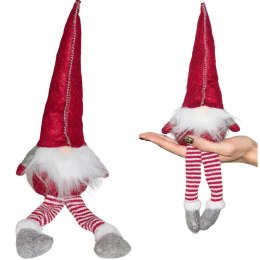 SKRZAT KRASNAL GNOM DEKORACYJNY 30+15CM CZERWONY