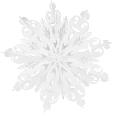 DEKORACJA PAPIEROWA PŁATEK ŚNIEGU ŚR.64 CM BIAŁY DEKORACJA PAPIEROWA PŁATEK ŚNIEGU ŚR.64 CM BIAŁY