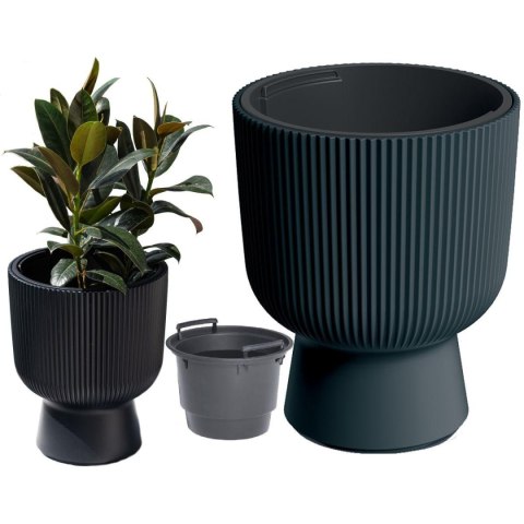 DONICZKA DO KWIATÓW MILLY NA NODZE ŚR 24CM ANTRACYT DONICZKA DO KWIATÓW MILLY NA NODZE ŚR 24CM ANTRACYT