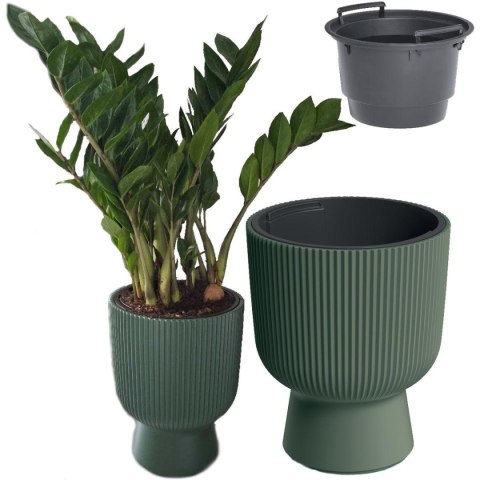 DONICZKA DO KWIATÓW MILLY NA NODZE ŚR 24CM ZIELONA PINA DONICZKA DO KWIATÓW MILLY NA NODZE ŚR 24CM ZIELONA PINA