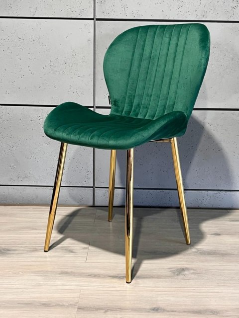 Krzesło tapicerowane MONTI VELVET GREEN GOLD Krzesło tapicerowane MONTI VELVET GREEN GOLD