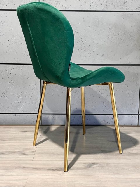 Krzesło tapicerowane MONTI VELVET GREEN GOLD Krzesło tapicerowane MONTI VELVET GREEN GOLD