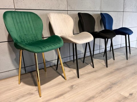 Krzesło tapicerowane MONTI VELVET GREEN GOLD Krzesło tapicerowane MONTI VELVET GREEN GOLD