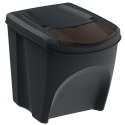 ŚMIETNIK KOSZE NA ŚMIECI 35 L SORTIBOX SET4 SZT. CZARNY RECYKLING