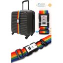 UNIWERSALNY PAS ZABEZPIECZAJĄCY DO WALIZKI SPINAJĄCY 180x5CM NA SZYFR PROWORLD MULTIKOLOR