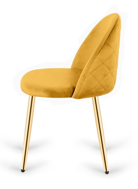 Krzesło tapicerowane GLORIA MUSTARD VELVET GOLD Krzesło tapicerowane GLORIA MUSTARD VELVET GOLD