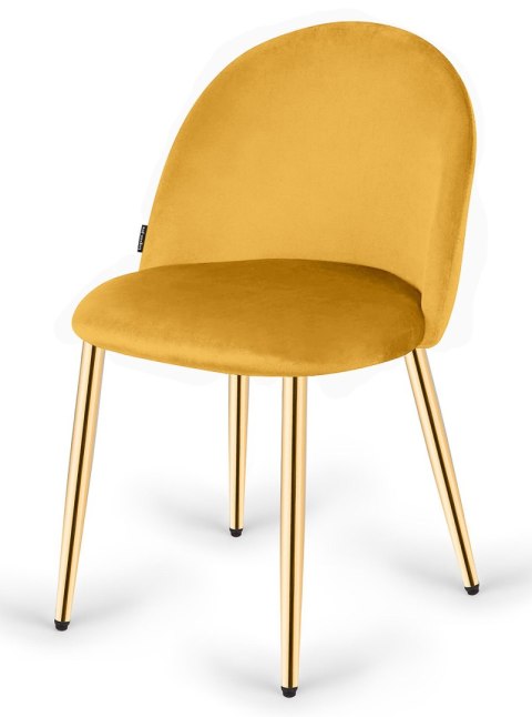 Krzesło tapicerowane GLORIA MUSTARD VELVET GOLD Krzesło tapicerowane GLORIA MUSTARD VELVET GOLD
