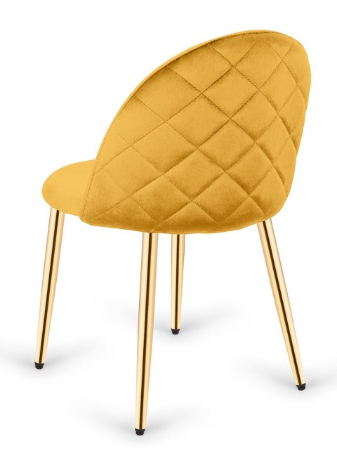 Krzesło tapicerowane GLORIA MUSTARD VELVET GOLD Krzesło tapicerowane GLORIA MUSTARD VELVET GOLD