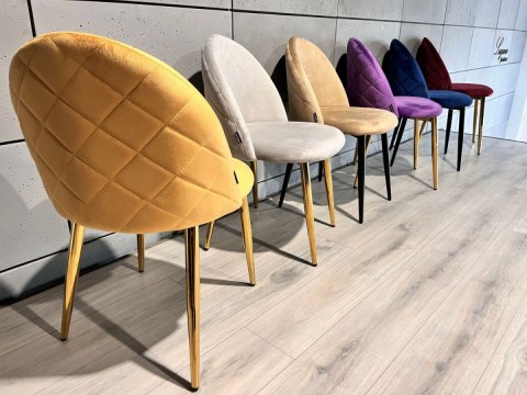 Krzesło tapicerowane GLORIA MUSTARD VELVET GOLD Krzesło tapicerowane GLORIA MUSTARD VELVET GOLD